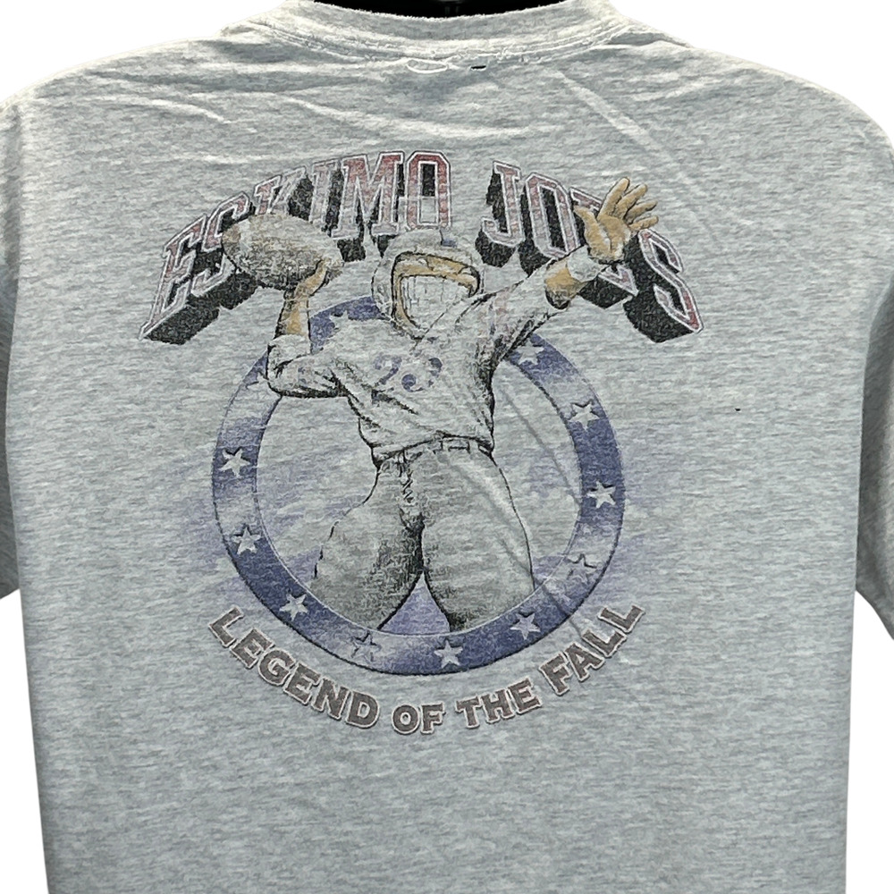 Vintage 90s Distressed Eskimo Joes T Shirt Oklahoma Football USA Gray L Large